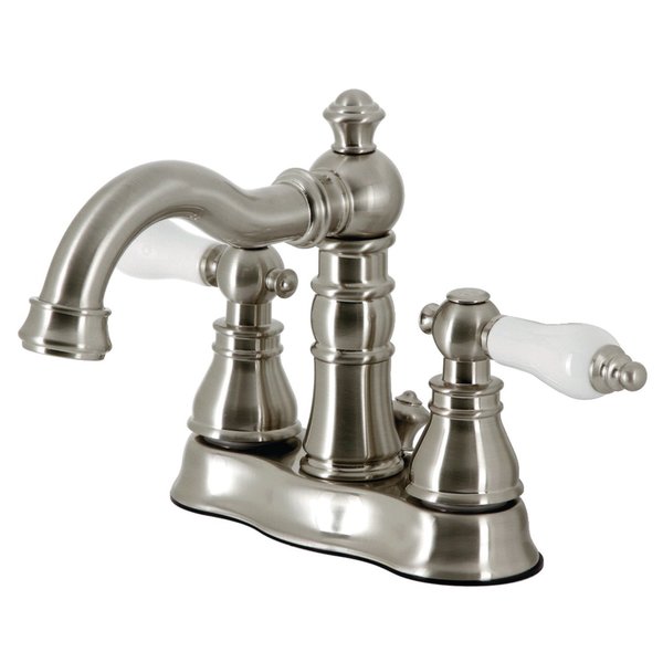 Kingston Brass 4Inch Centerset Bathroom Faucet with Brass PopUp, Brushed Nickel FSC1608APL